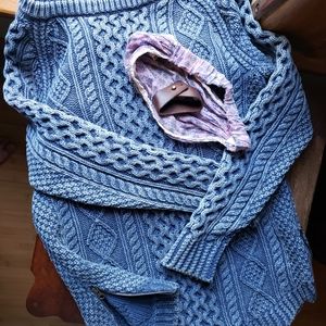 LL Bean Blue fisherman sweater